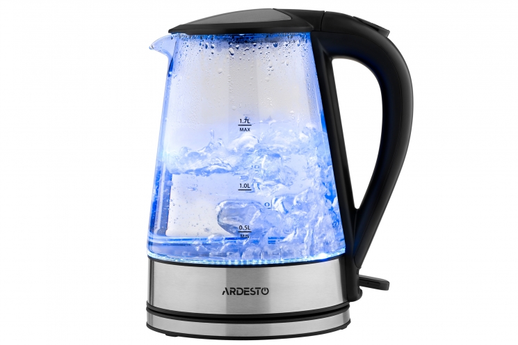 Електрочайник Ardesto EKL-F110 1.7л, Strix, скло, чорний